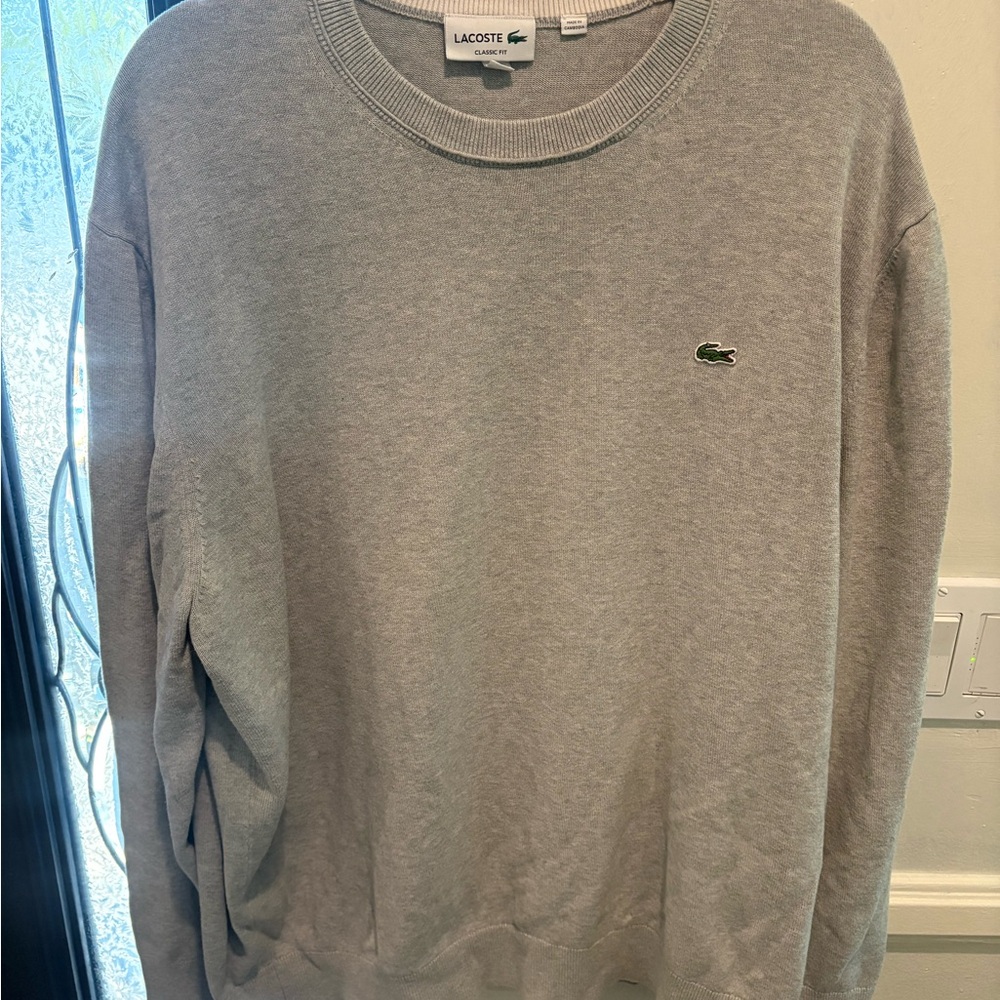 Lacoste Men's Crewneck Sweater in Light Gray